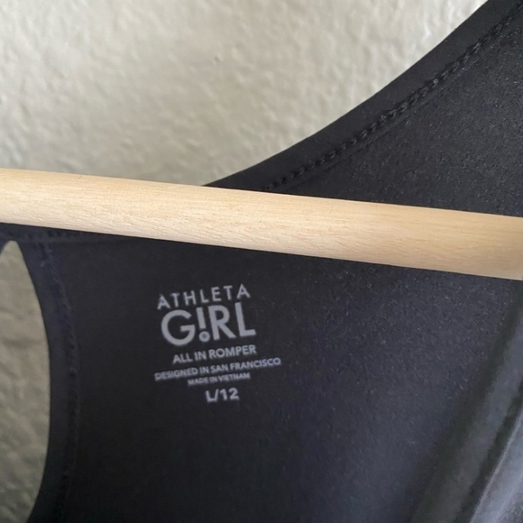 Athleta Girl On the Go Romper In Black Size  L (12) - Picture 10 of 16